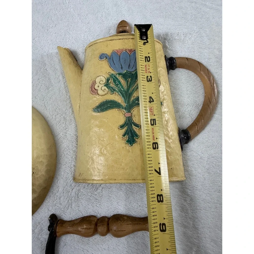 Vintage 1995 Home Interiors &‎ Gifts Kitchen Wall Plaques Set 3 Yellow Teapots